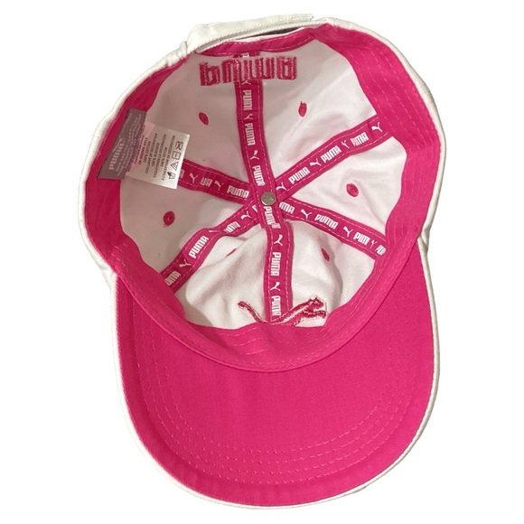 Puma White & Pink Youth Adjustable SnapBack Baseball Cap One Size Hat - Picture 7 of 10